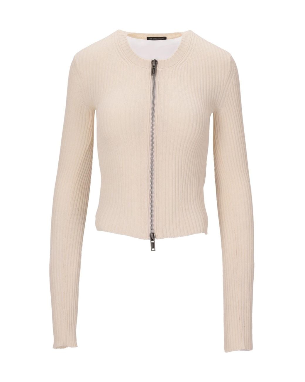 Ann Demeulemeester White Terna Zip-Up Cardigan