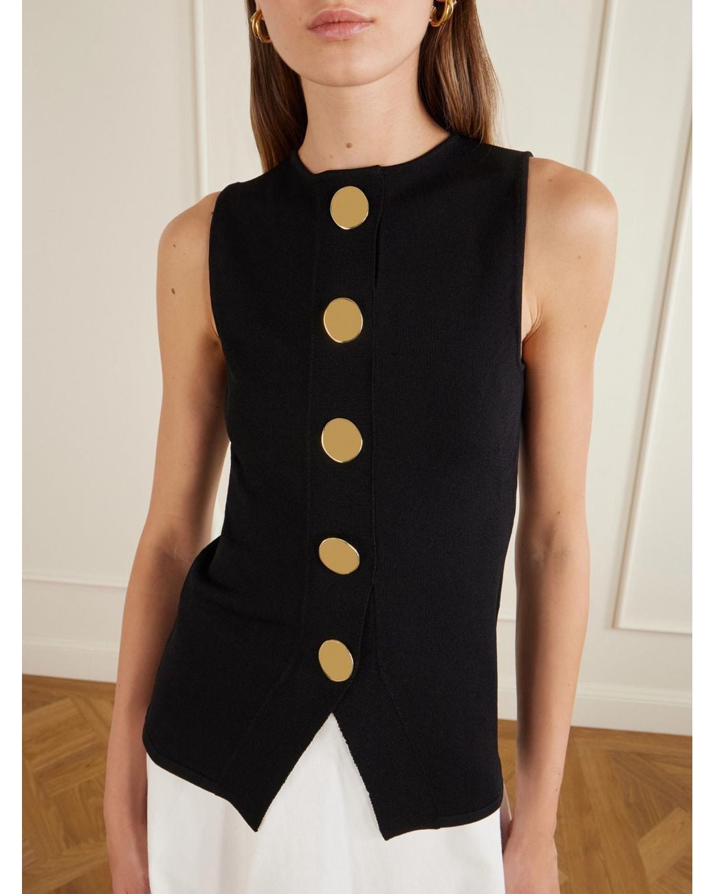 Altuzarra Black Harper Knitted Top