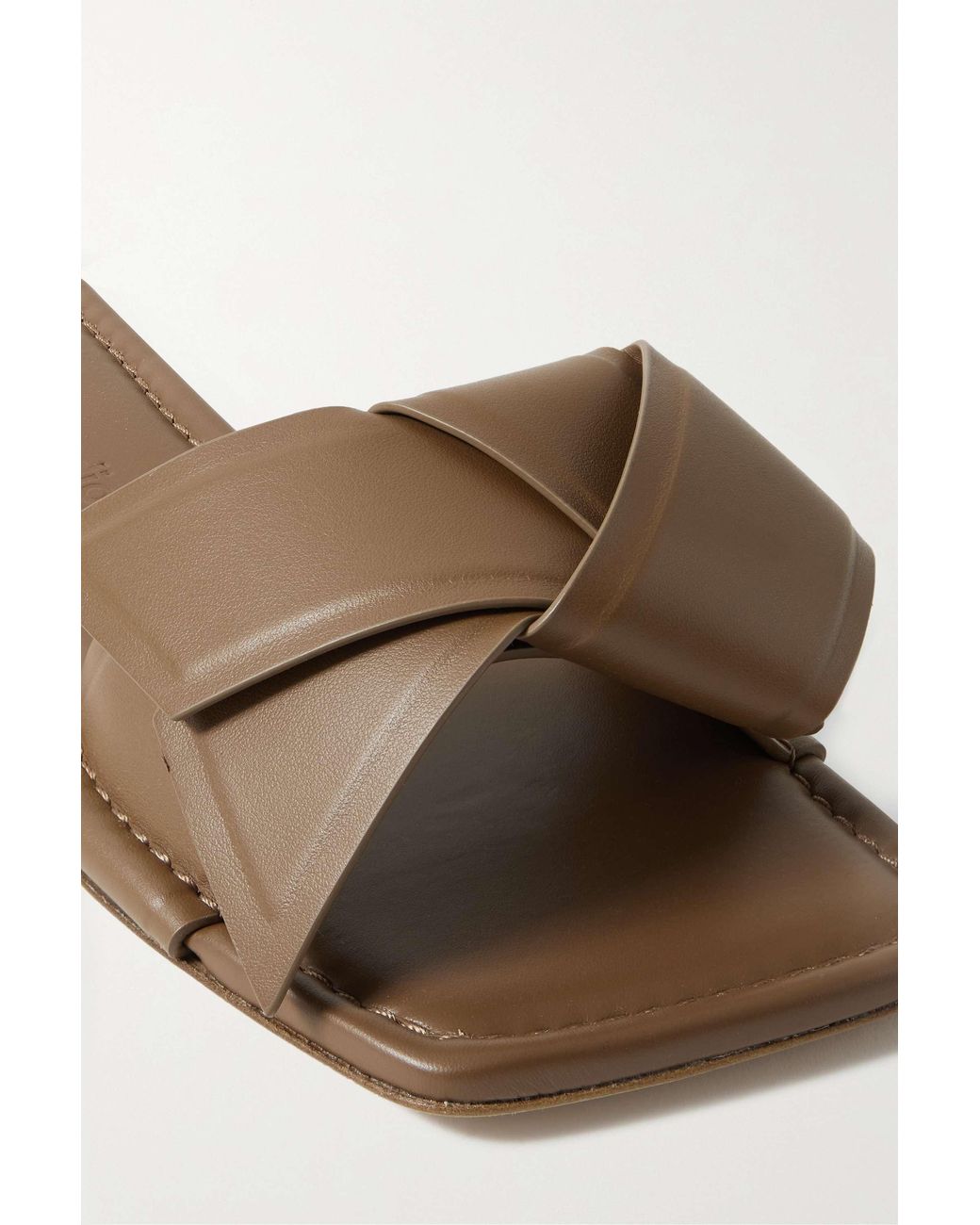 Acne Brown Logo Slippers