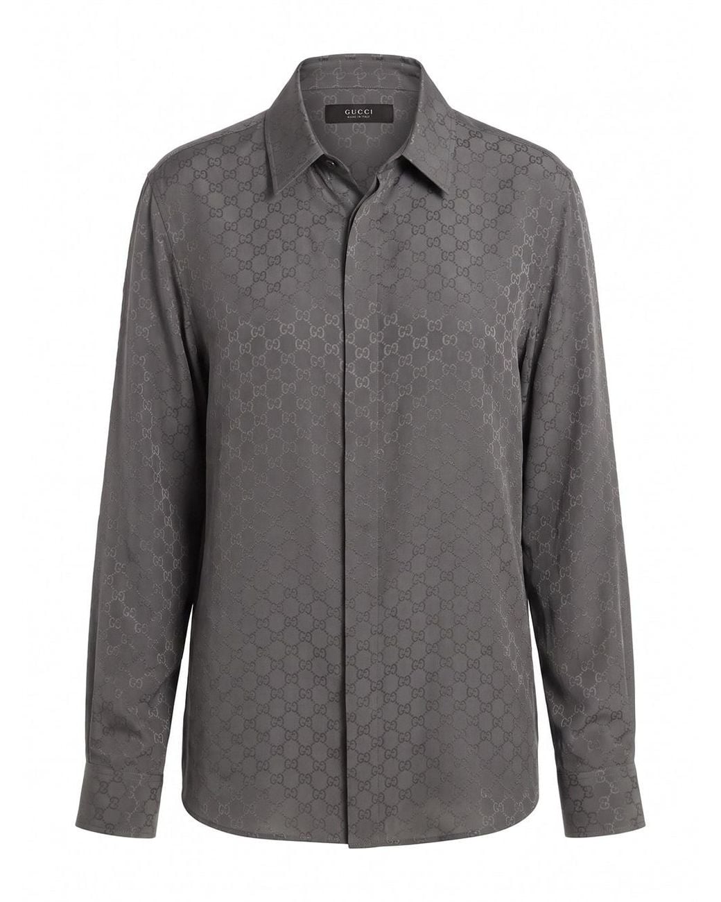 Gucci Gray Gg Jacquard Shirt