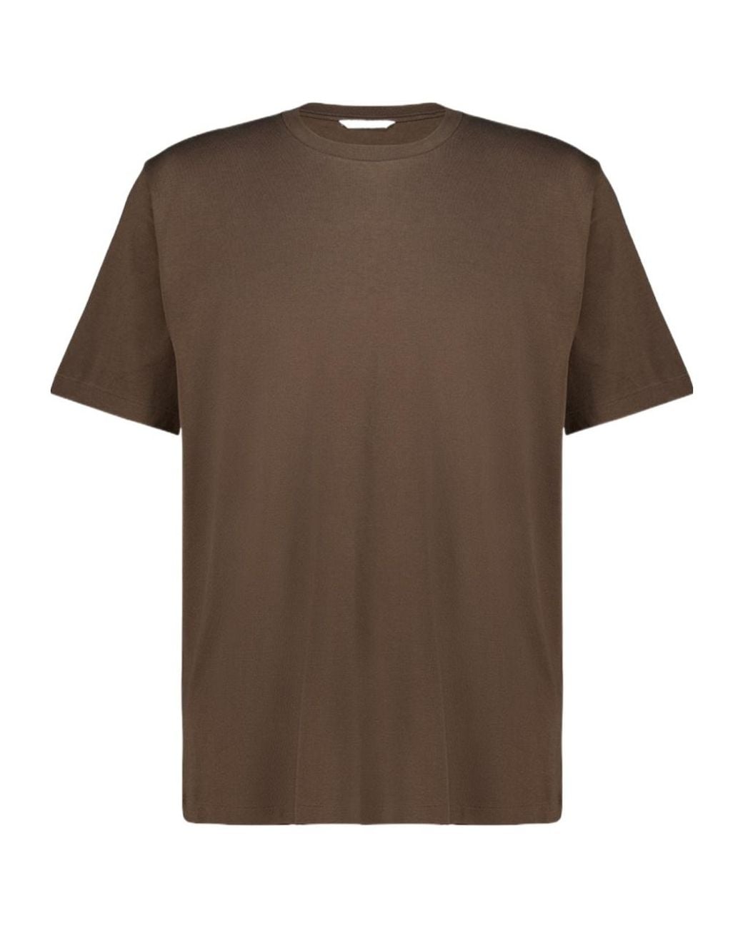 Auralee Brown Crew-Neck Short-Sleeve T-Shirt for men