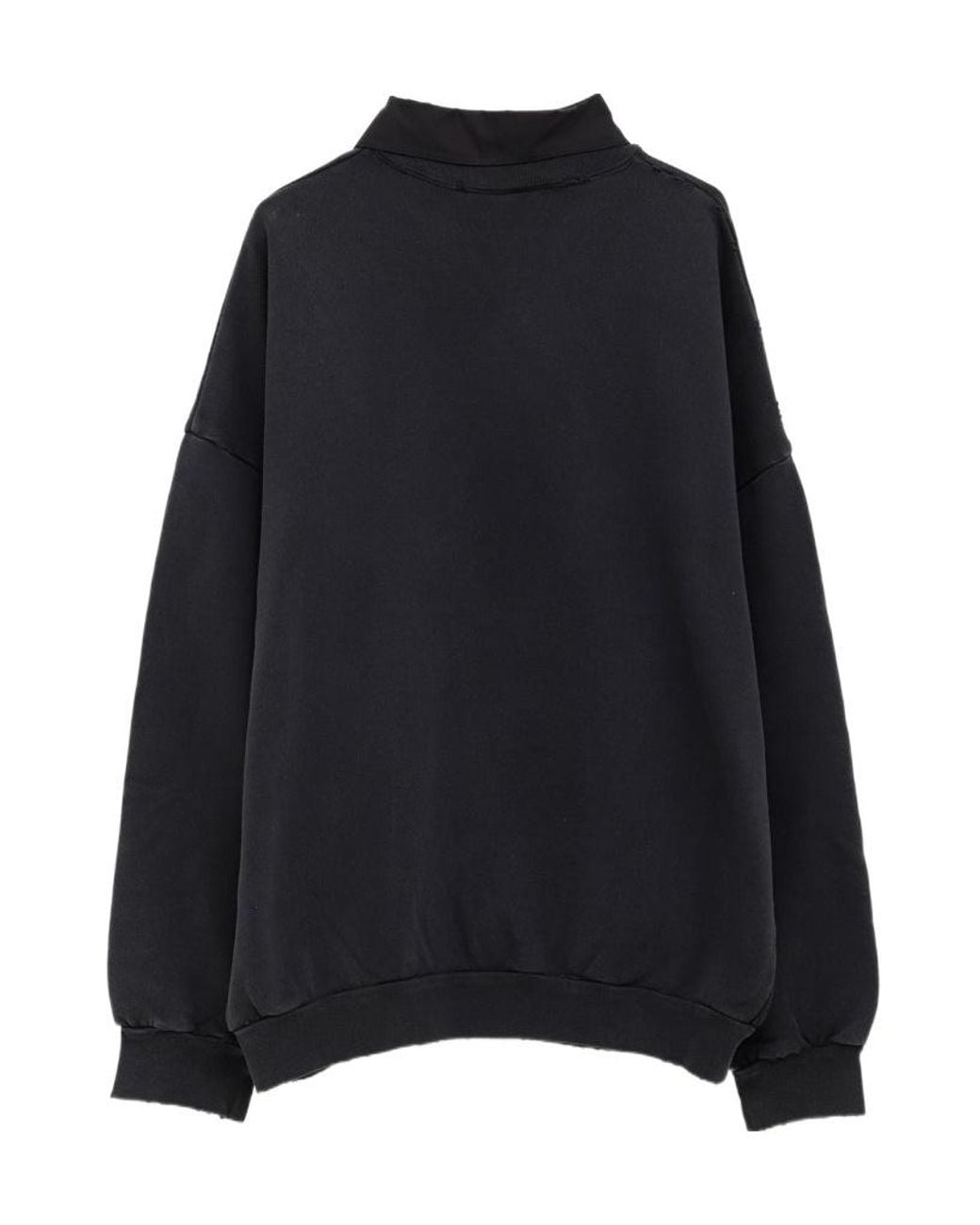 Balenciaga Black Bb Logo Embroidered Distressed Sweatshirt