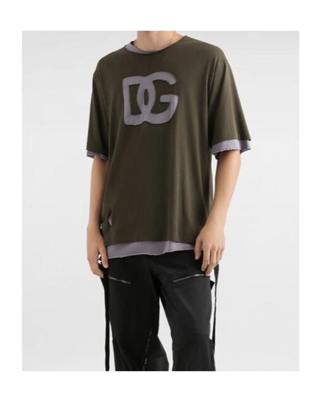 Dolce & Gabbana Green Double Layered T-Shirt for men