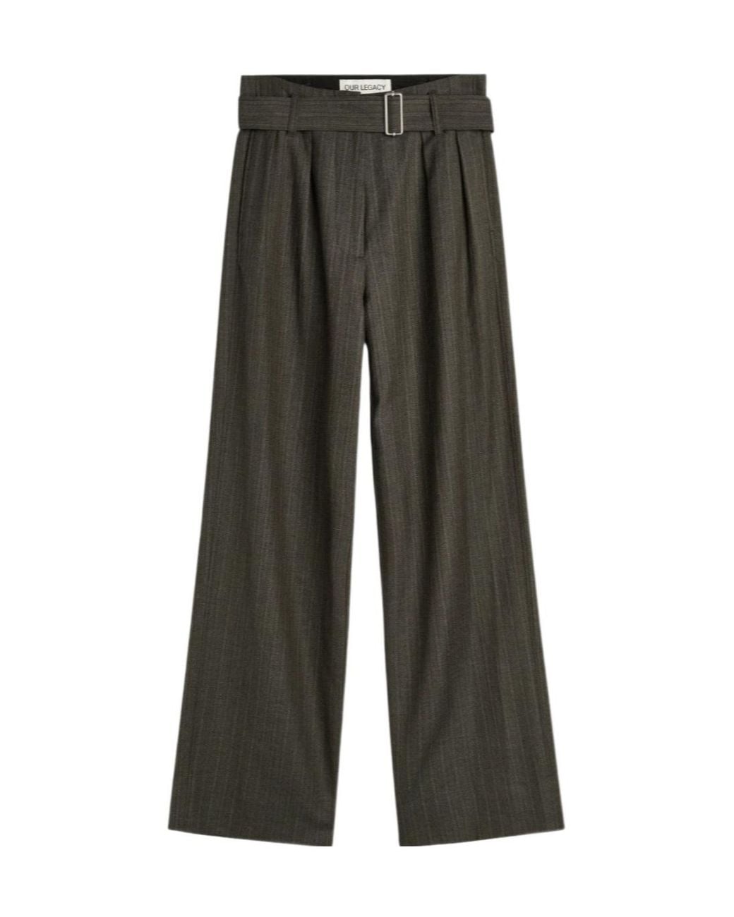 Our Legacy Gray Soar Pinstriped-Wool Trousers