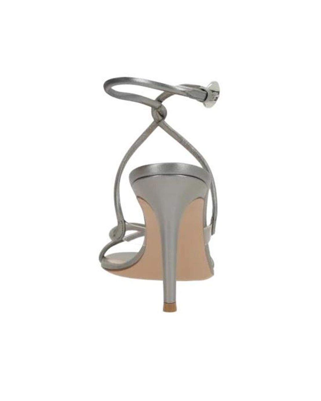 Gianvito Rossi Metallic Knotted-Buckle Heeled Sandals