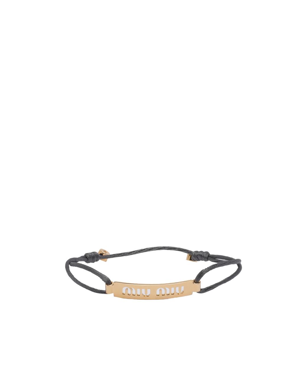 Miu Miu White Bijoux Logo Cord Bracelet
