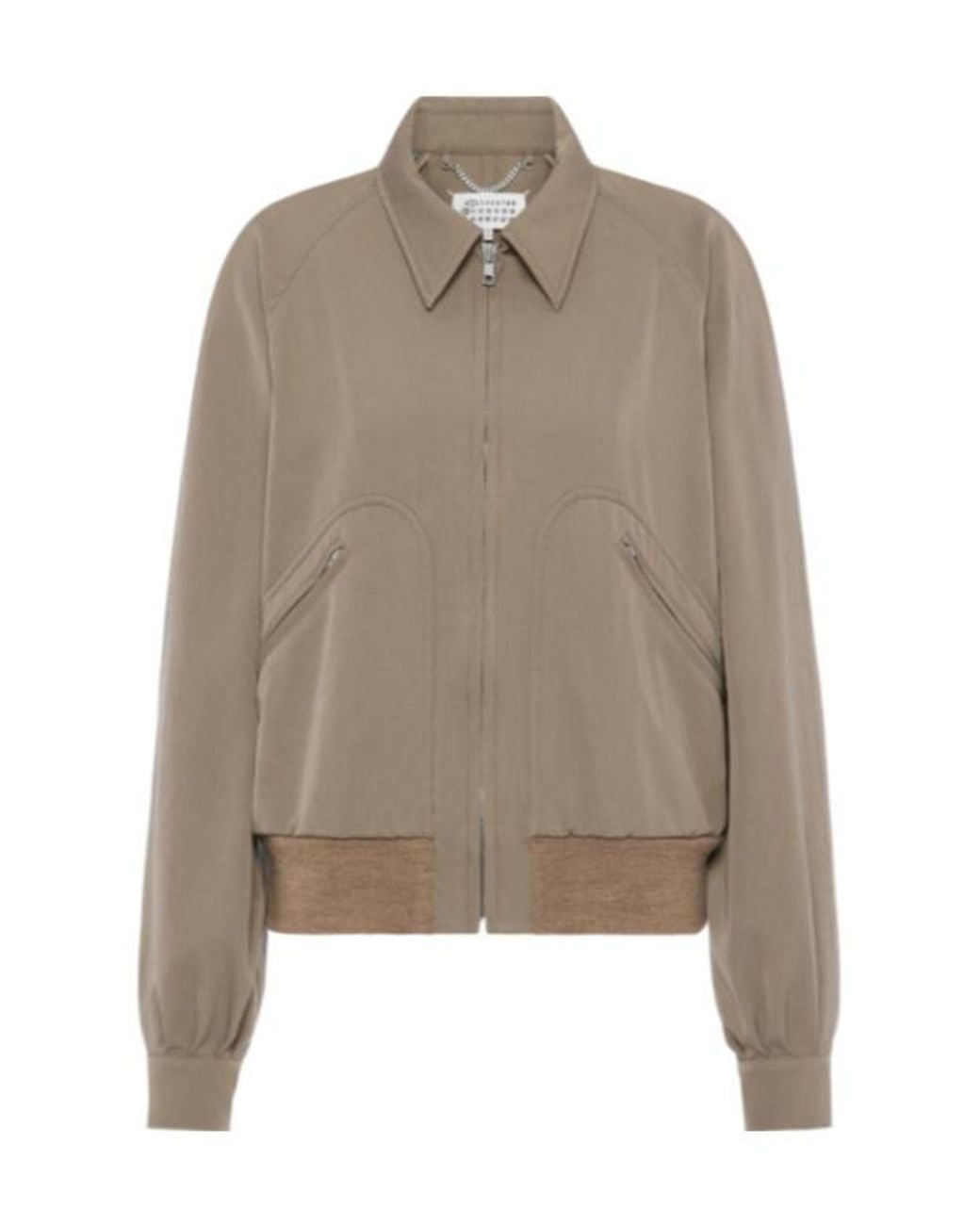 Maison Margiela Natural Zip-Up Bomber Jacket