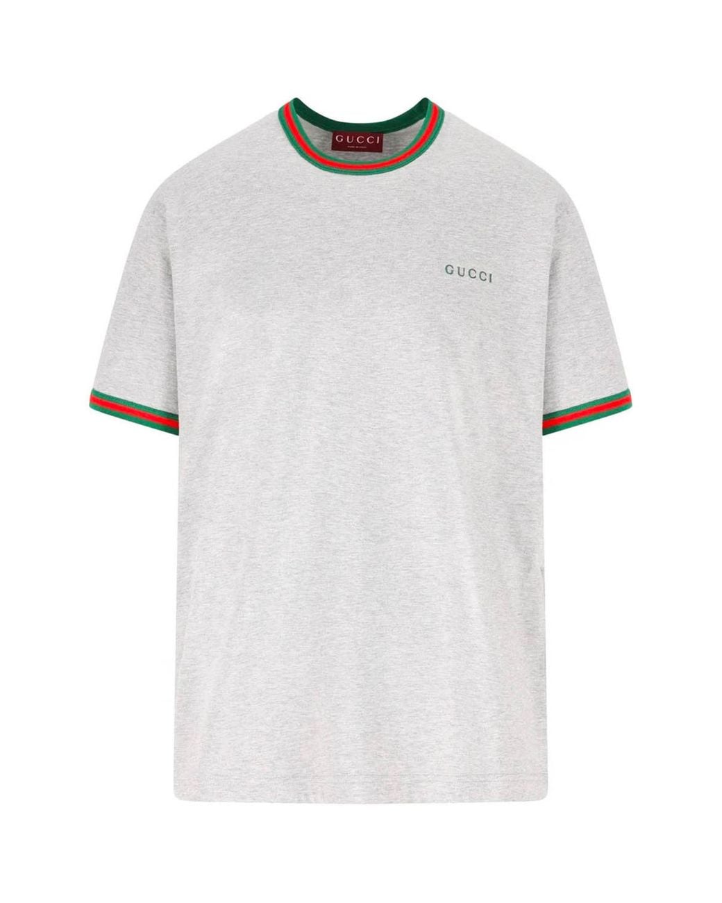Gucci White Cotton Logo-Embroidered T-Shirt for men
