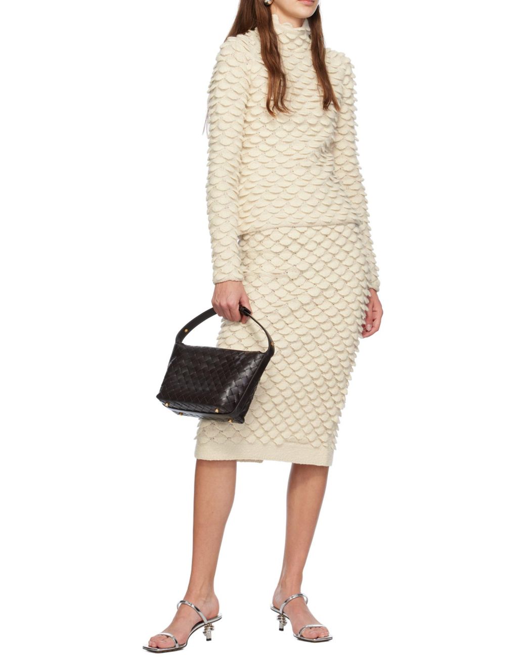 Bottega Veneta White Knot Detailed Mules