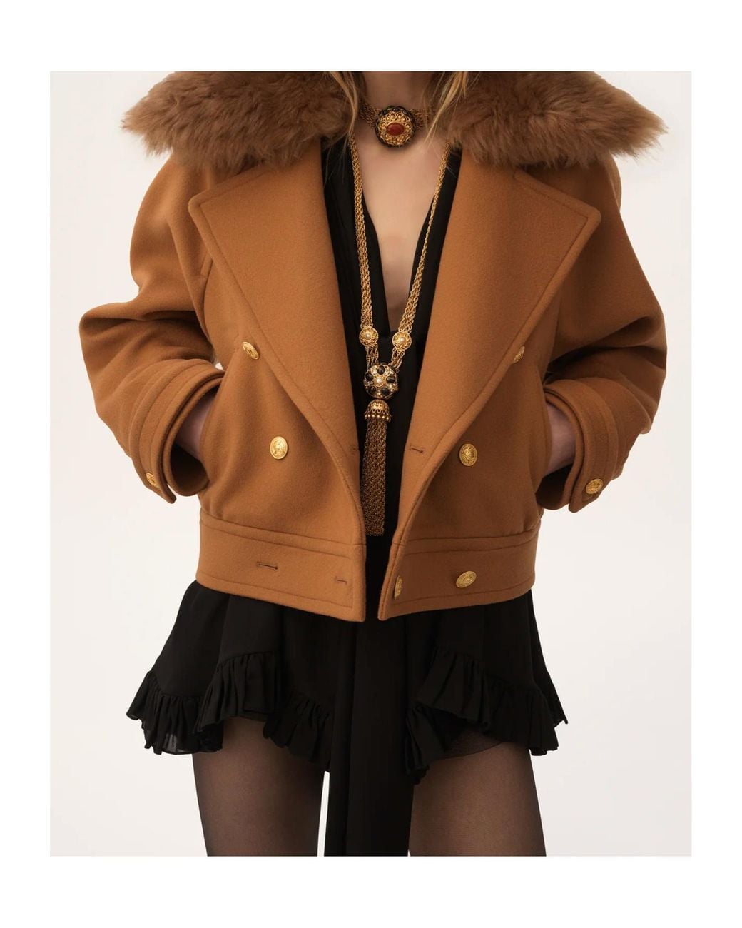 Chloé Brown Double-Breasted Jacket