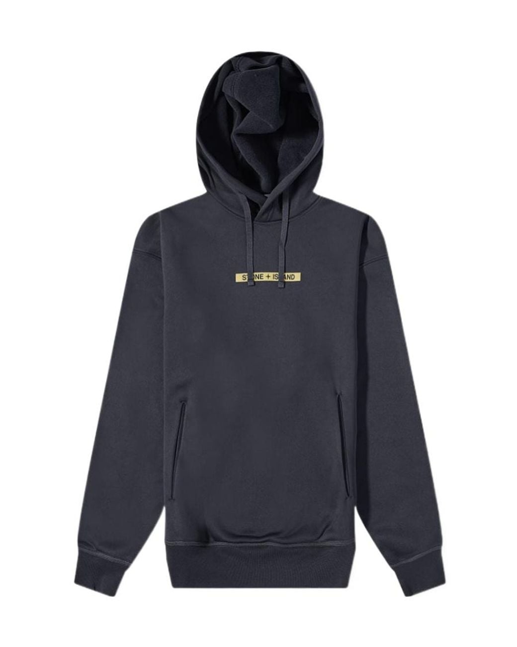 Stone Island Blue Logo-Print Long-Sleeved Hoodie for men