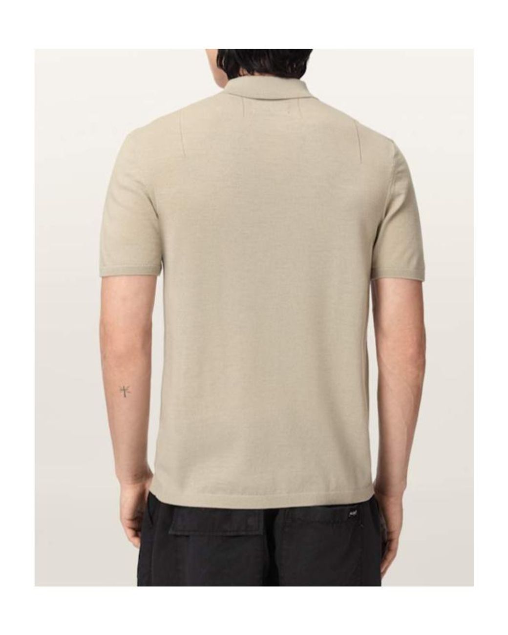 AllSaints White Mode Short-Sleeve Wool Polo Shirt for men