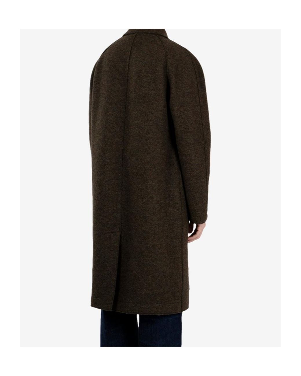 Harris Wharf London Black Boiled-Wool Single-Breasted Balmacaan Coat for men