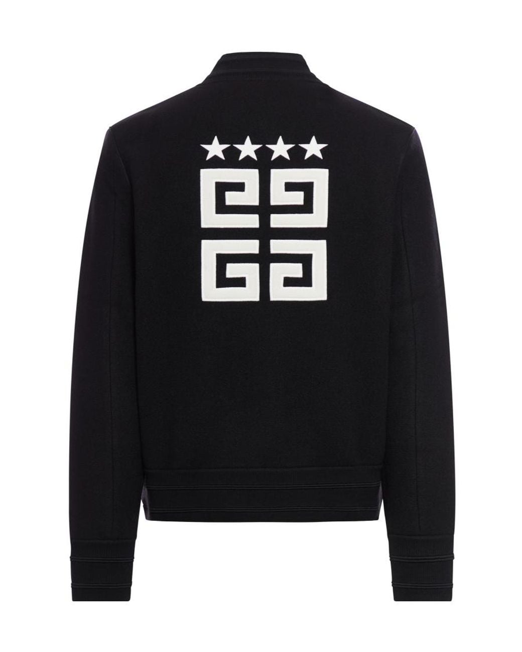 Givenchy Black 4G Motif Zip-Up Jacket for men