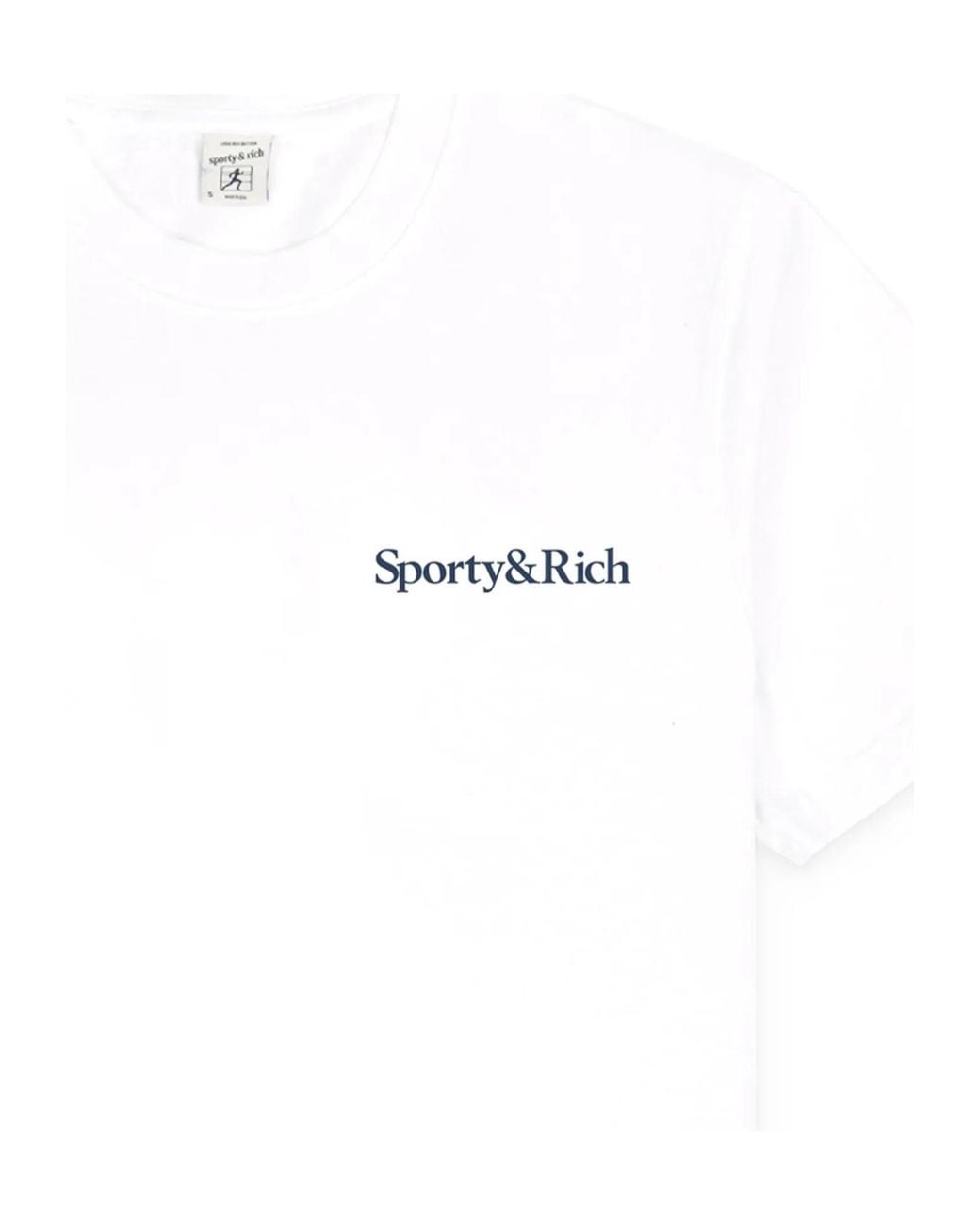 Sporty & Rich White Short-Sleeved T-Shirt With Logo Detailing
