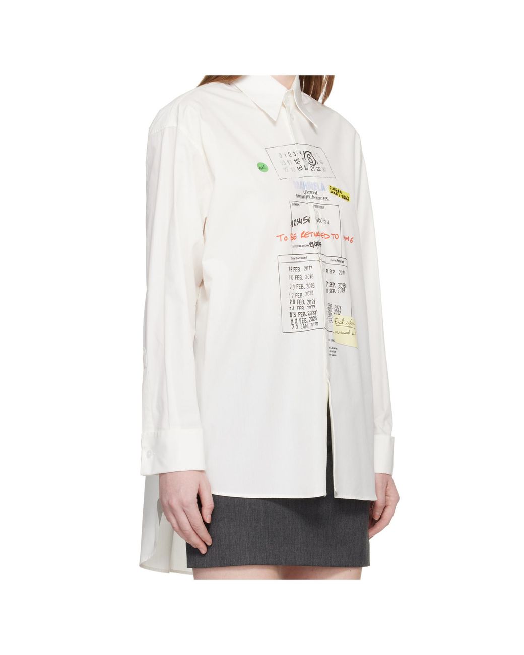 MM6 by Maison Margiela White Graphic Printed Buttoned Shirt