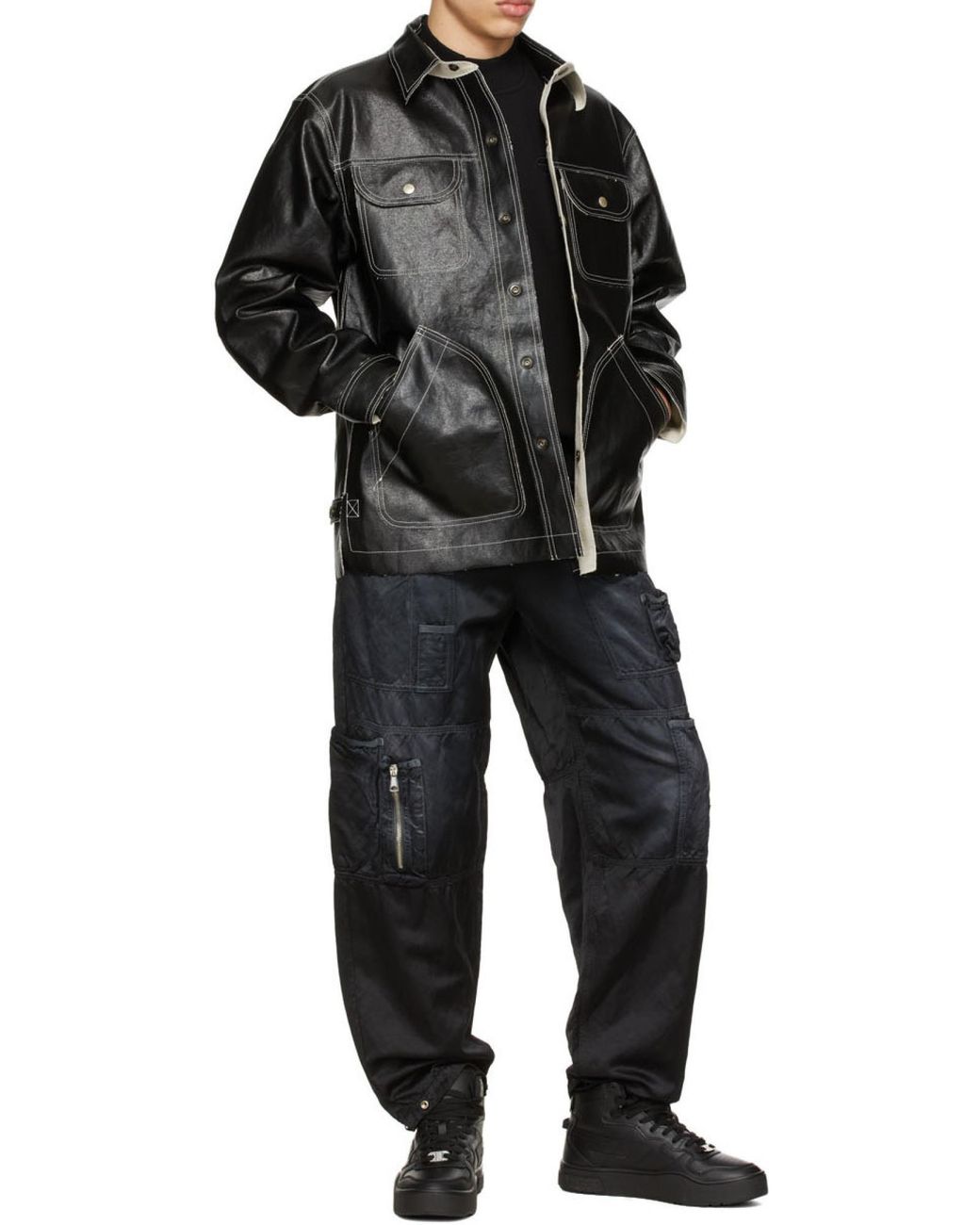 DIESEL Black Relaxed Cargo Pants for men