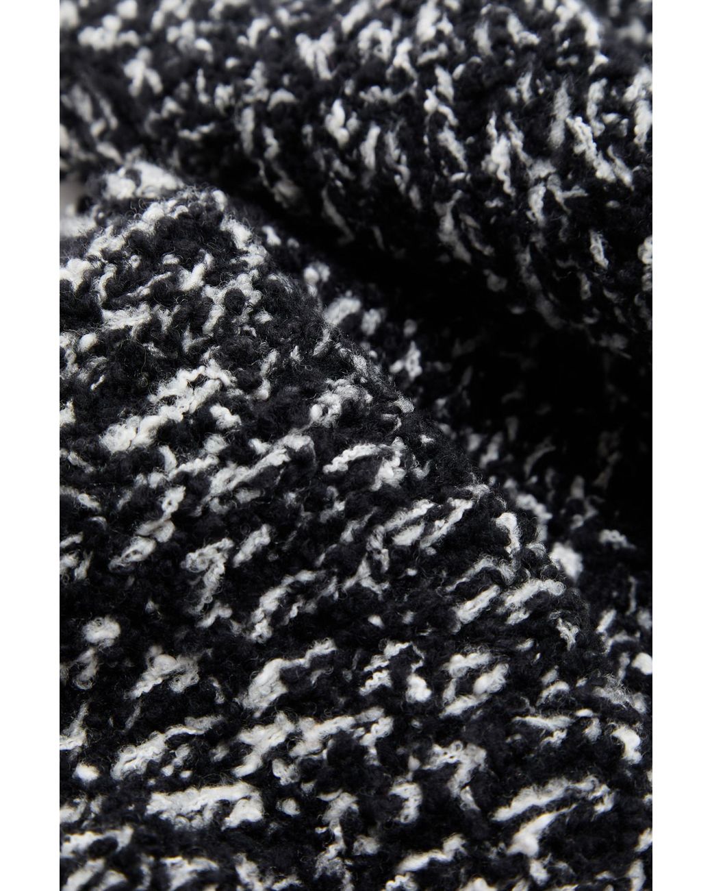 Moncler Black Fringe-Trim Wool Blend Scarf