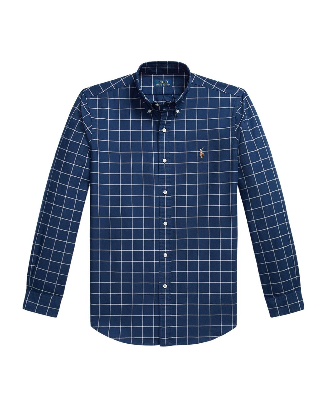 Polo Ralph Lauren Blue Check Buttondown Longsleeve Shirt for men