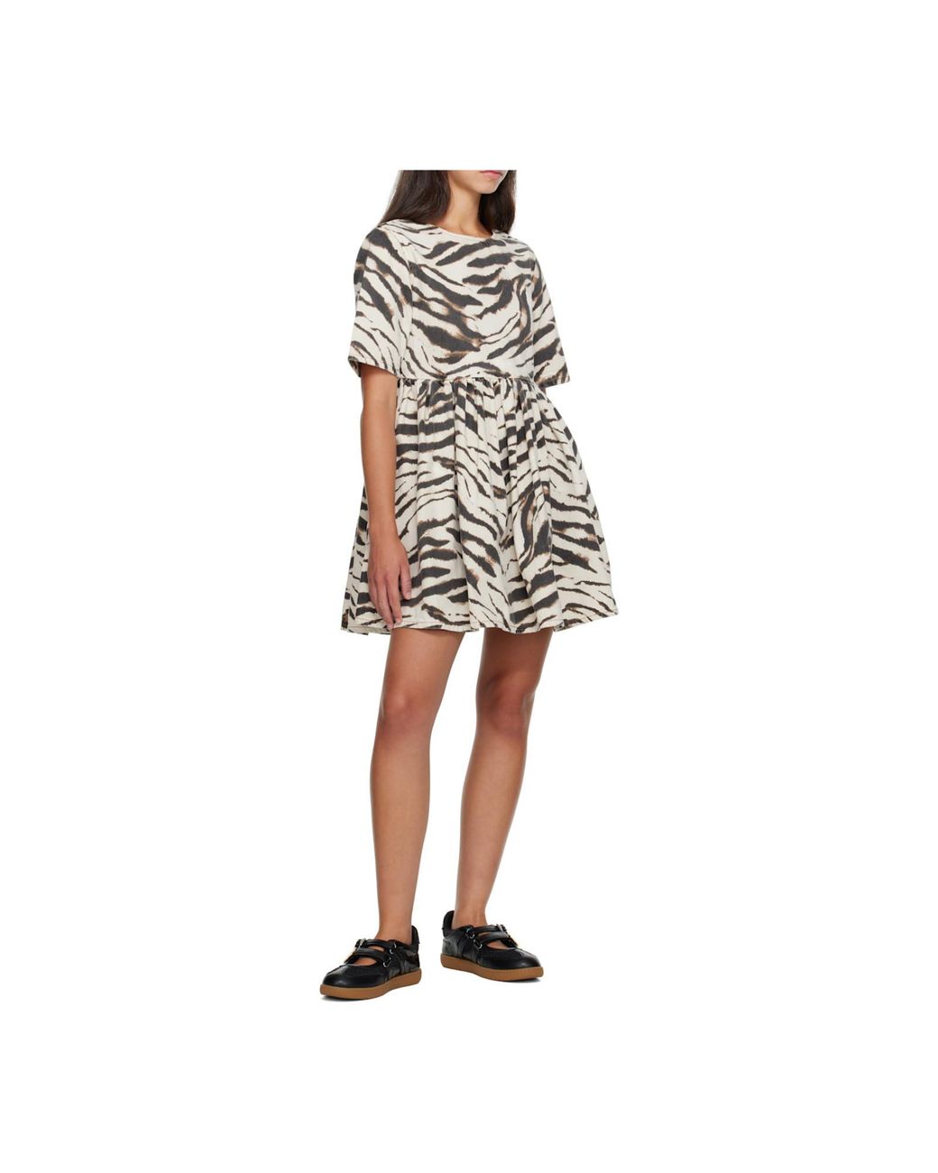 Ganni Multicolor Zebra Denim Mini Dress
