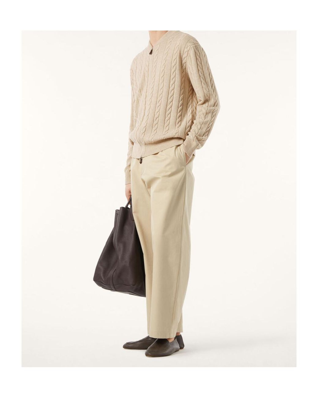 Loro Piana Natural Cedar Bomber Cardigan for men