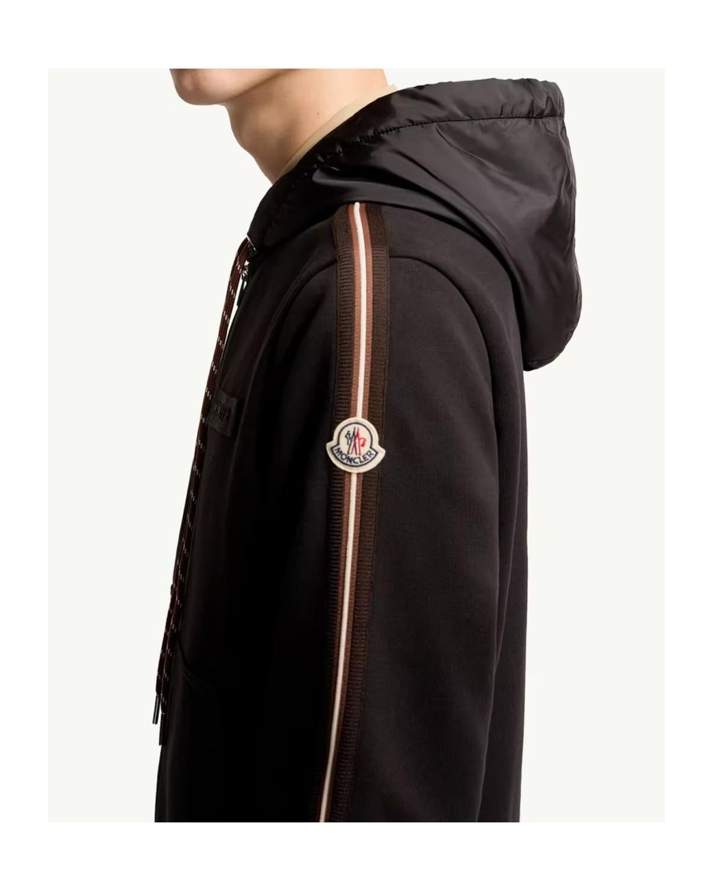 Moncler Black Logo Patch Zip-Up Jacket for men