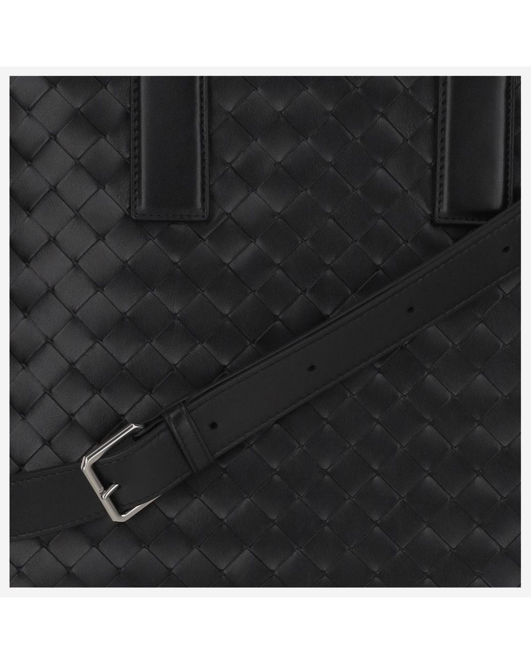 Bottega Veneta Black Intrecciato Zipped North-South Tote Bag for men