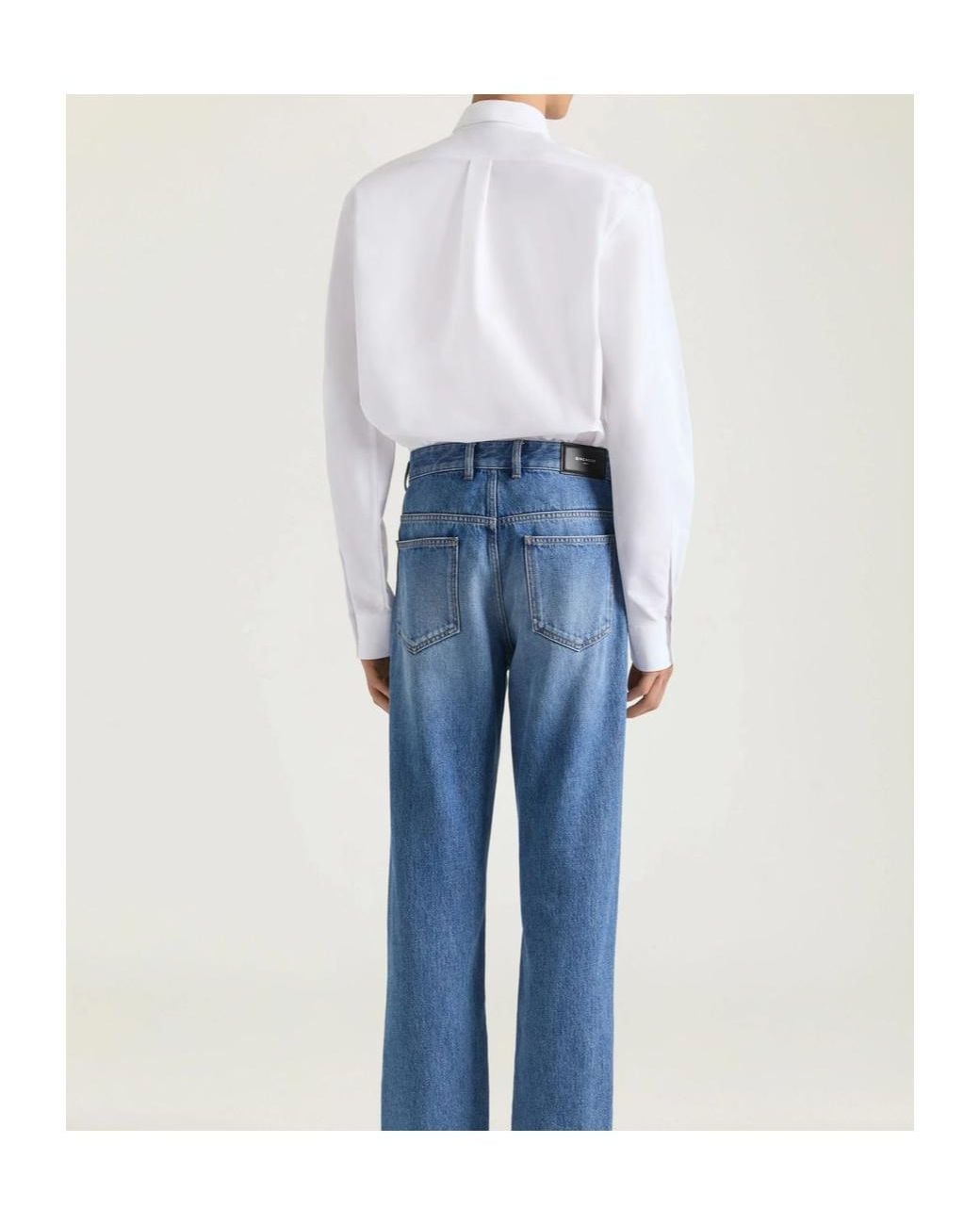 Givenchy White Logo Jacquard Oxford Shirt for men