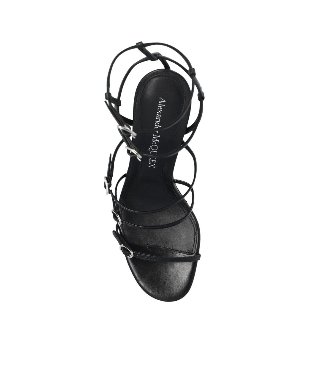 McQueen Metallic Strap Buckled Sandals
