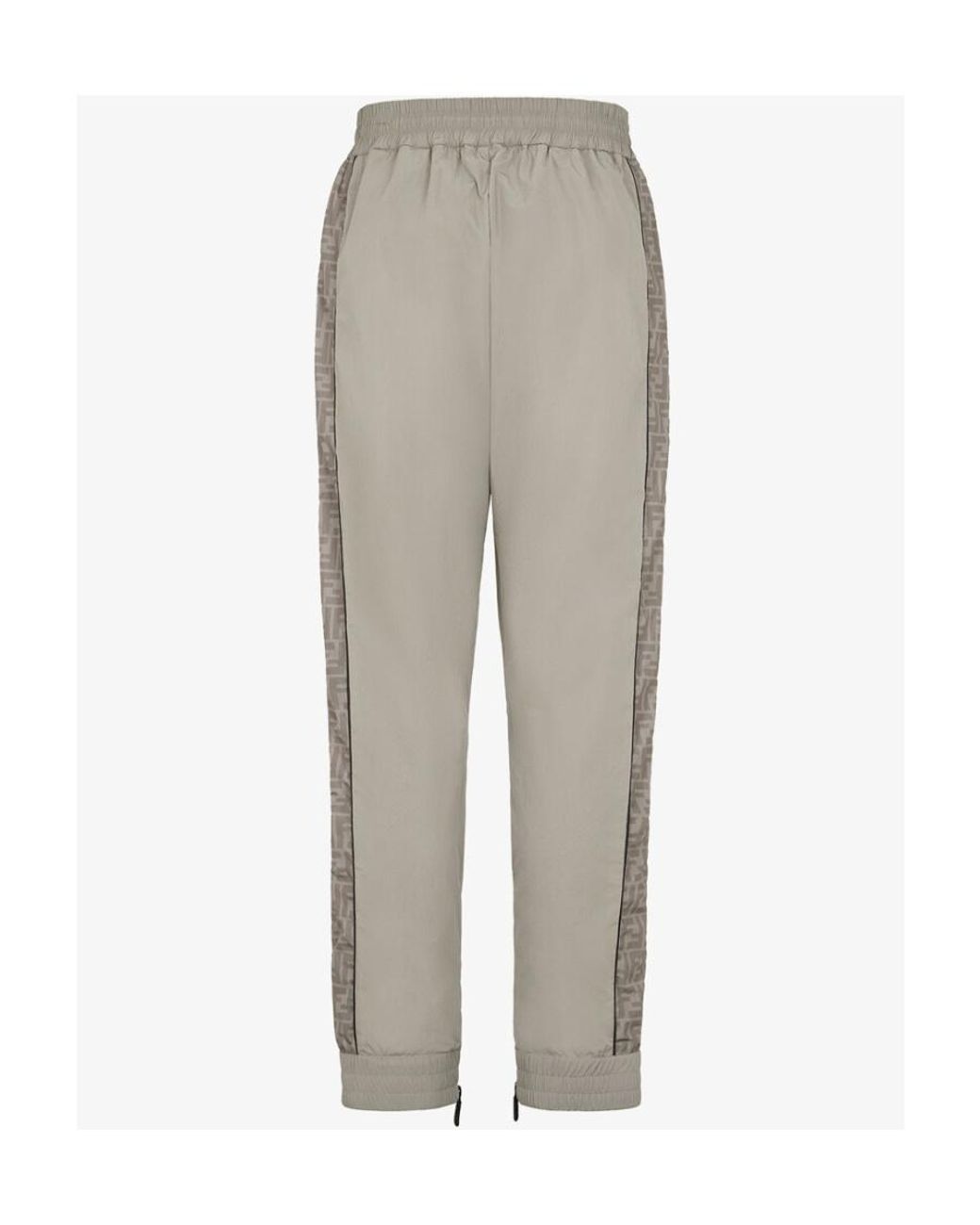 Fendi Gray Logo Printed Drawstring Track Pants for men