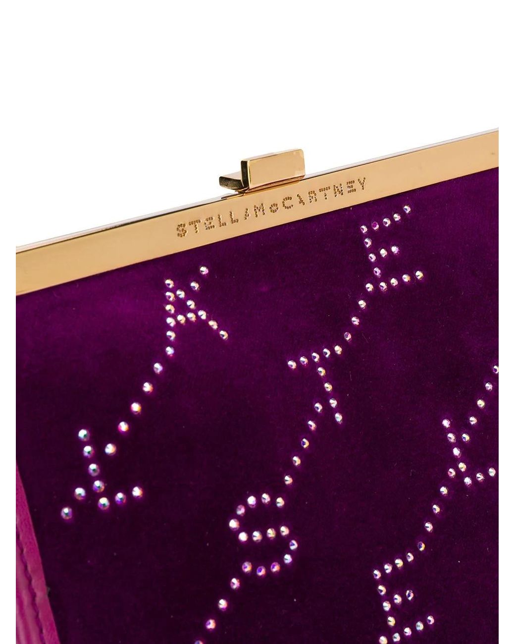 Stella McCartney Purple Mini Logo-Print Crossbody Bag