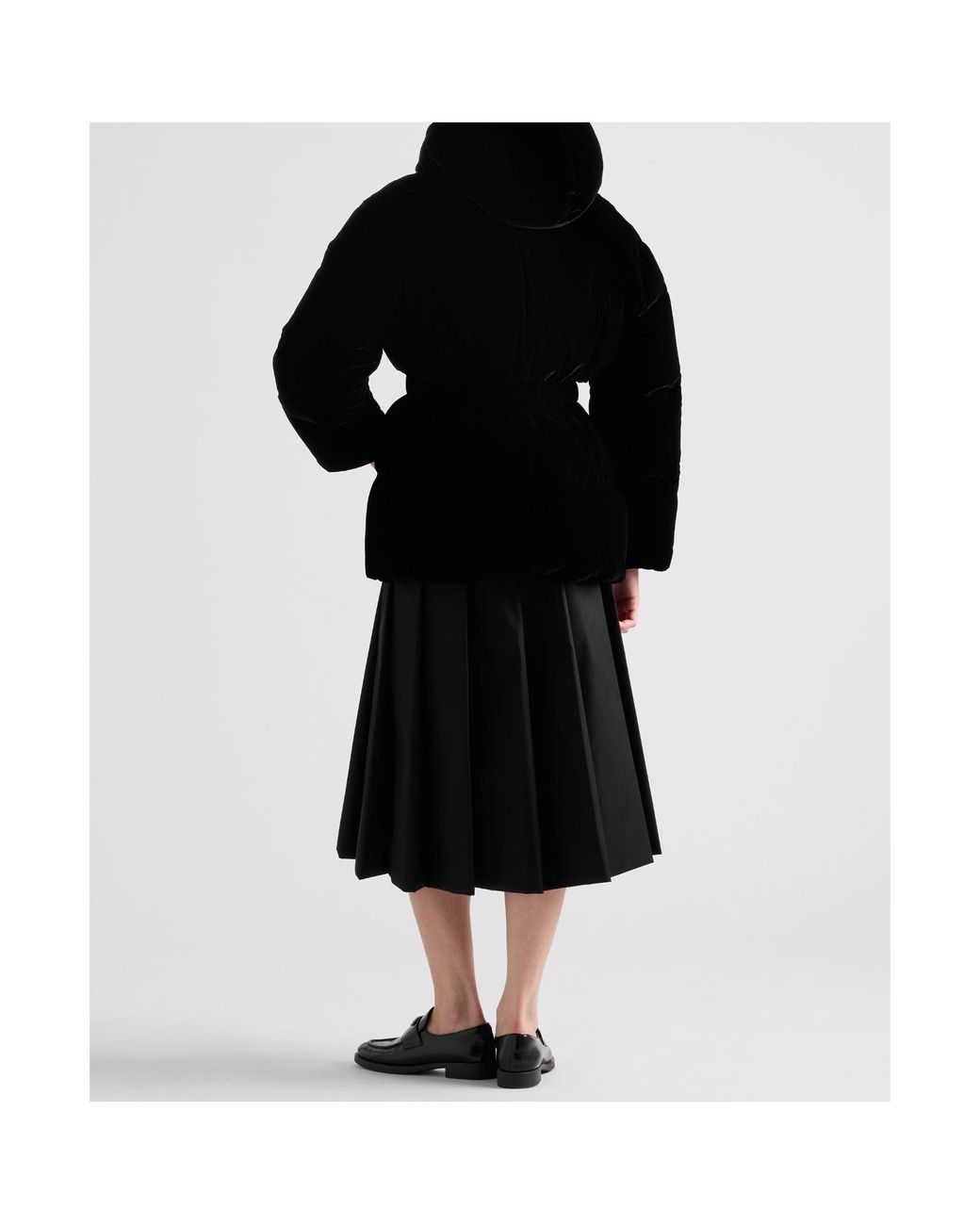 Prada Black Velvet Down Jacket