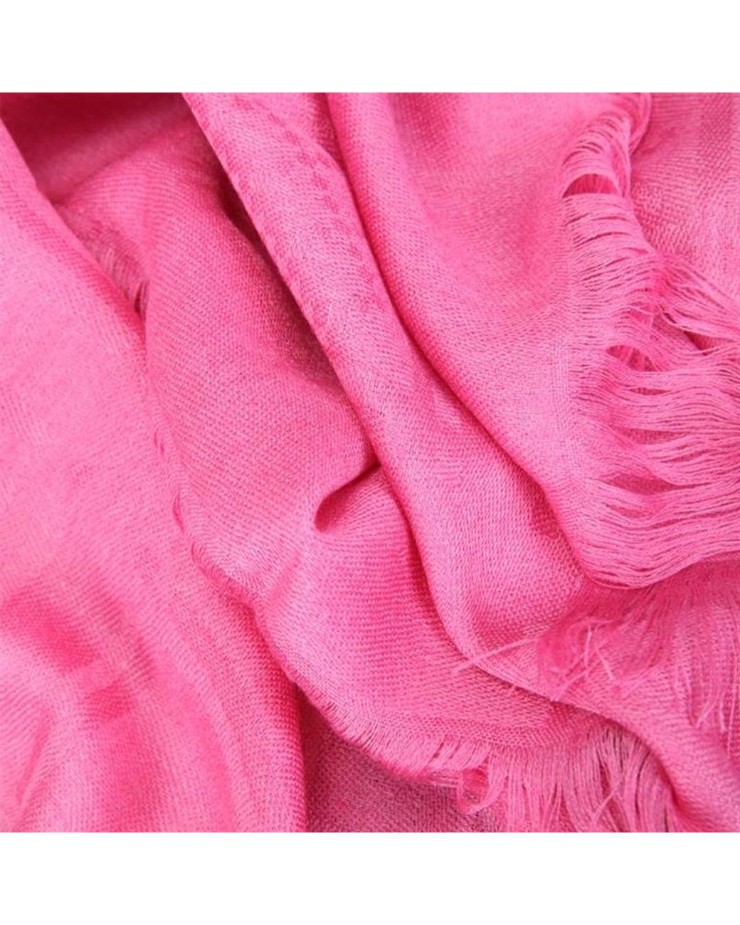 Gucci Pink Logo Tassel Scarf
