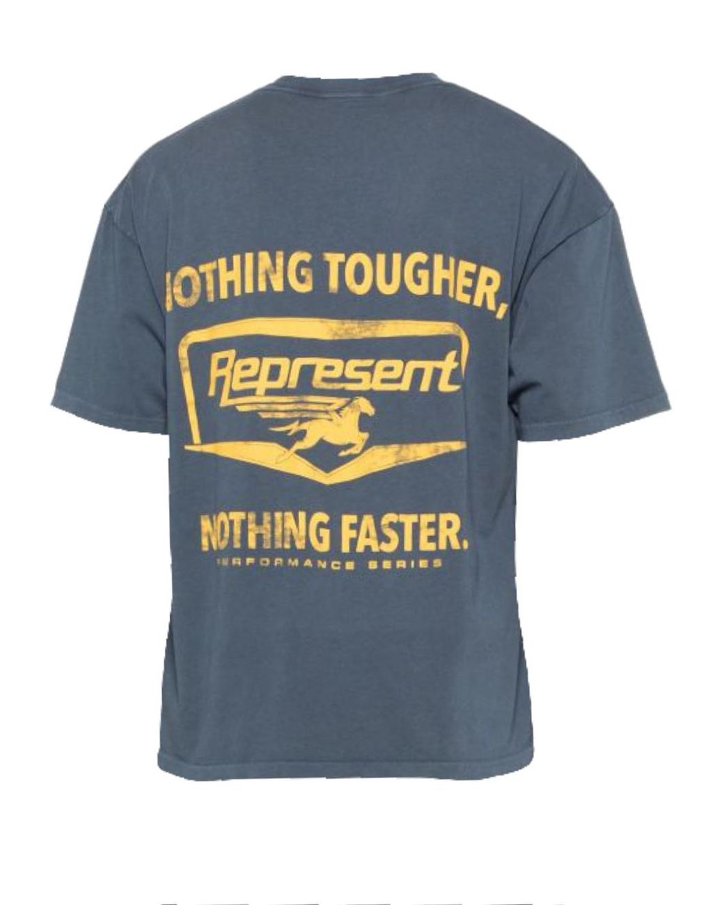 Represent Blue Nothing Faster Logo-Print T-Shirt for men