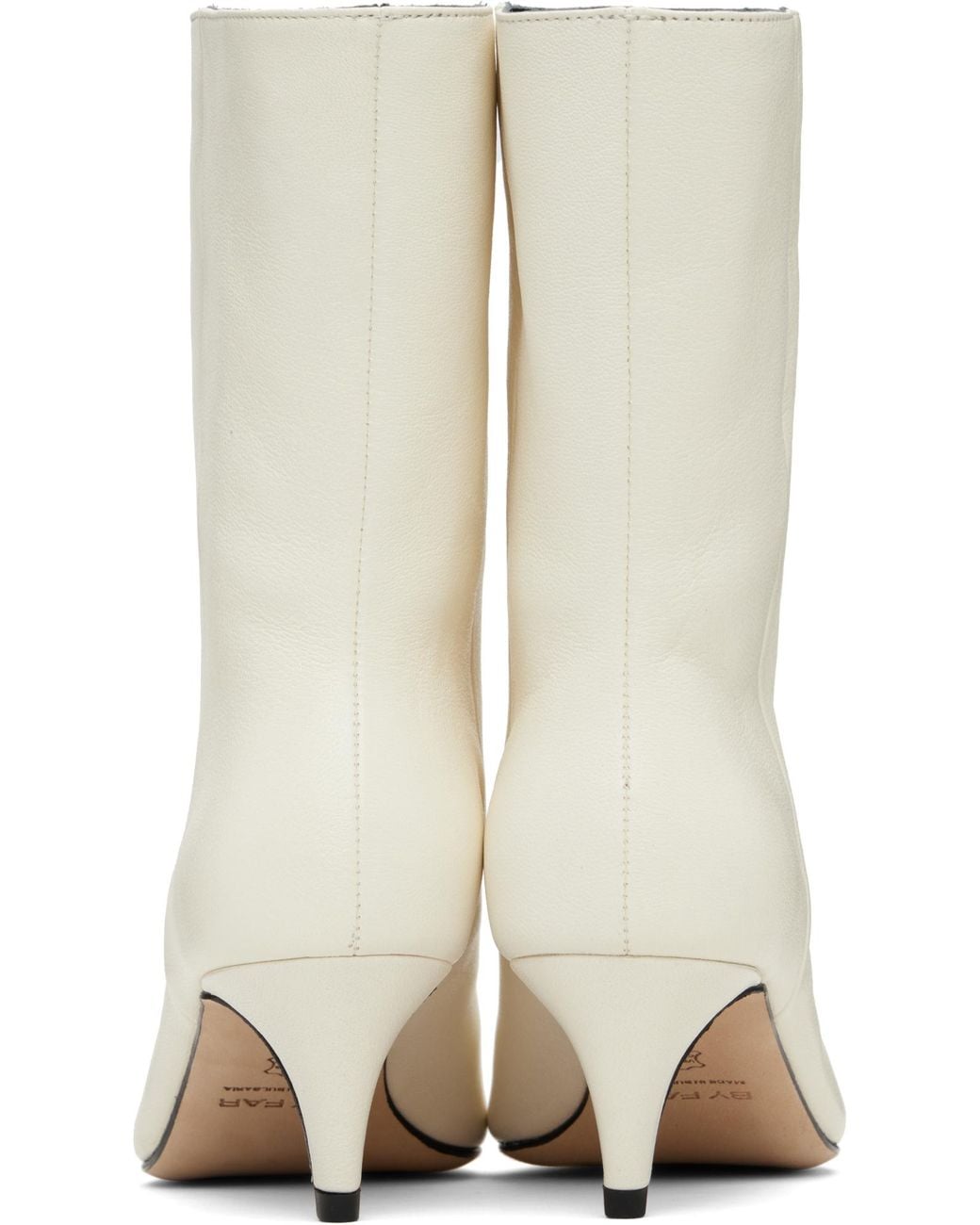 By Far White Lysander Washed Leather Boots