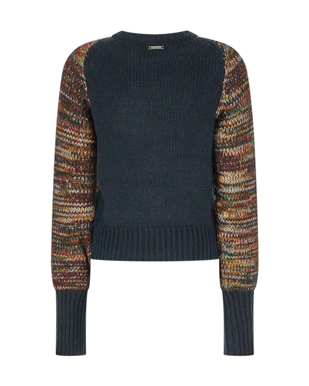 Iceberg Brown Marled-Knit Crew-Neck Sweater