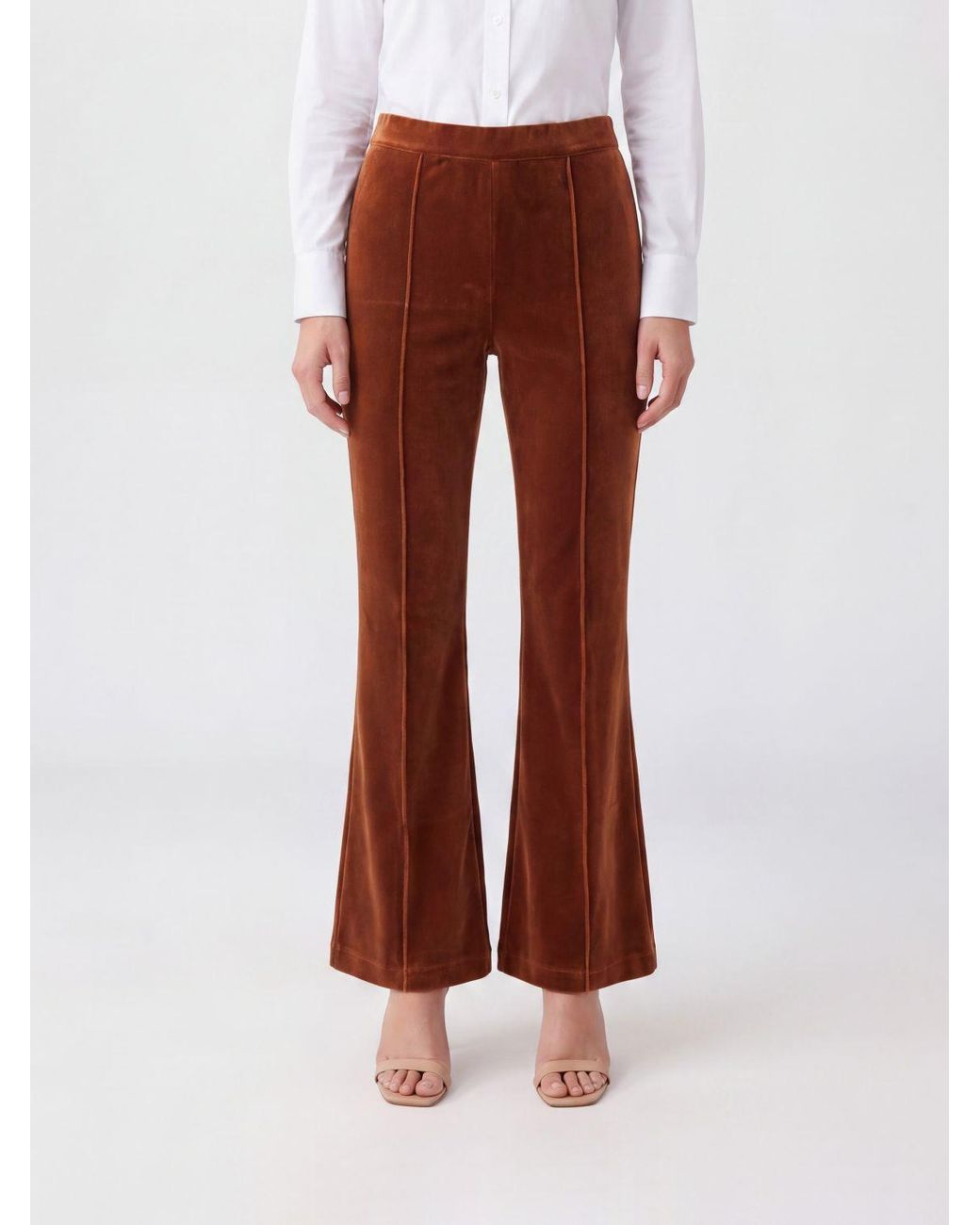 Tom Ford Brown Elasticated Waistband Velvet Trousers