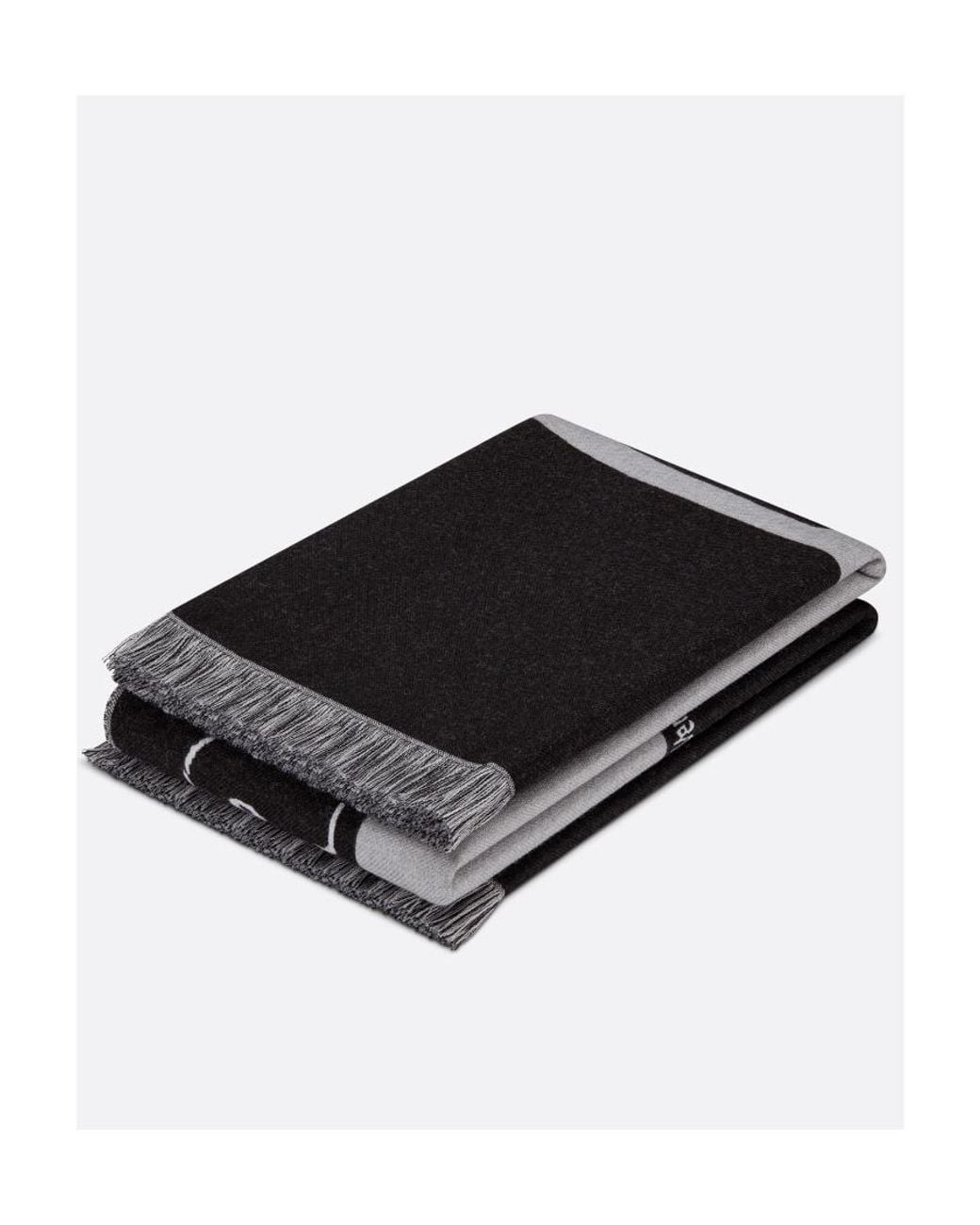 Dior Black Homme Fringed Scarf for men