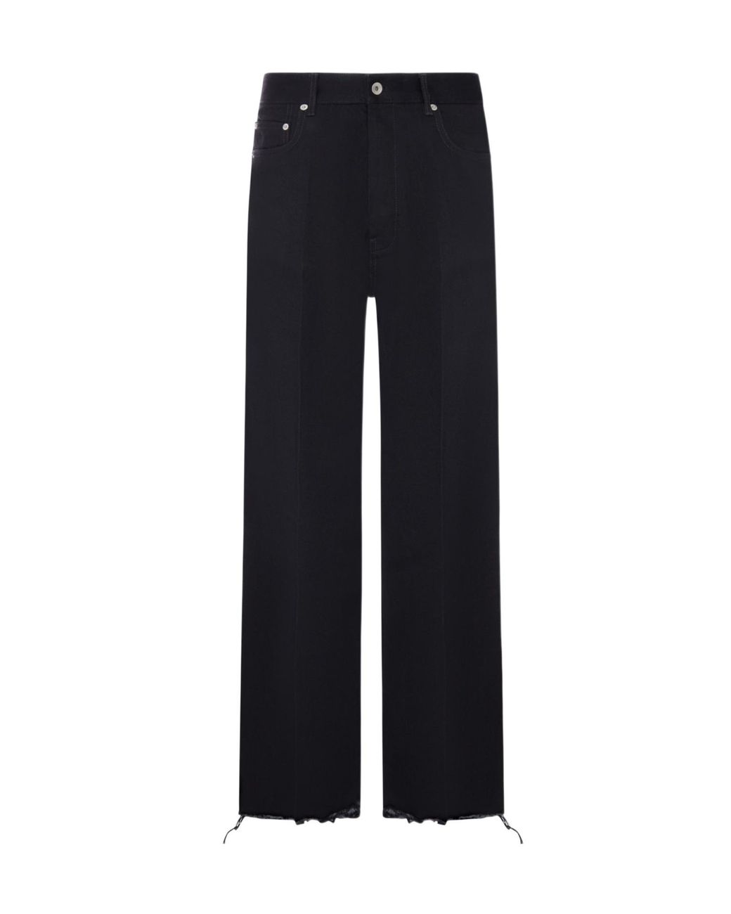 Rick Owens Blue Raw Hem Wide-Leg Jeans for men