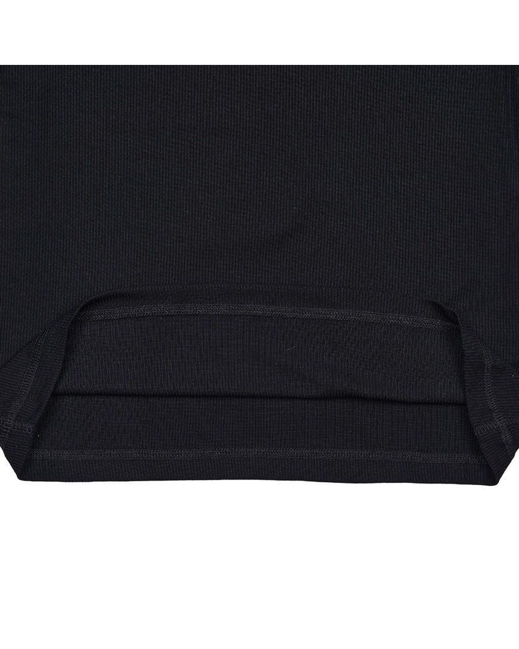 DIESEL Black Mock Neck Ribbed Tank Top