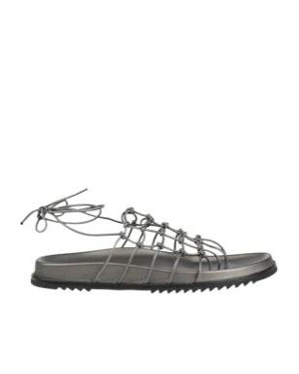 Rick Owens White Simple Leather Strap Sandals