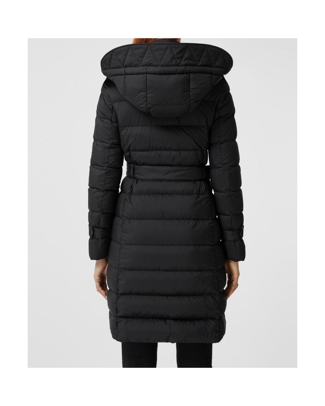 Burberry Black Detachable-Hooded Belted Down Coat