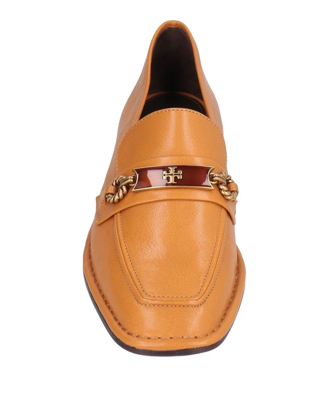 Tory Burch Brown Minimalist Versatile Square-Toe Loafers