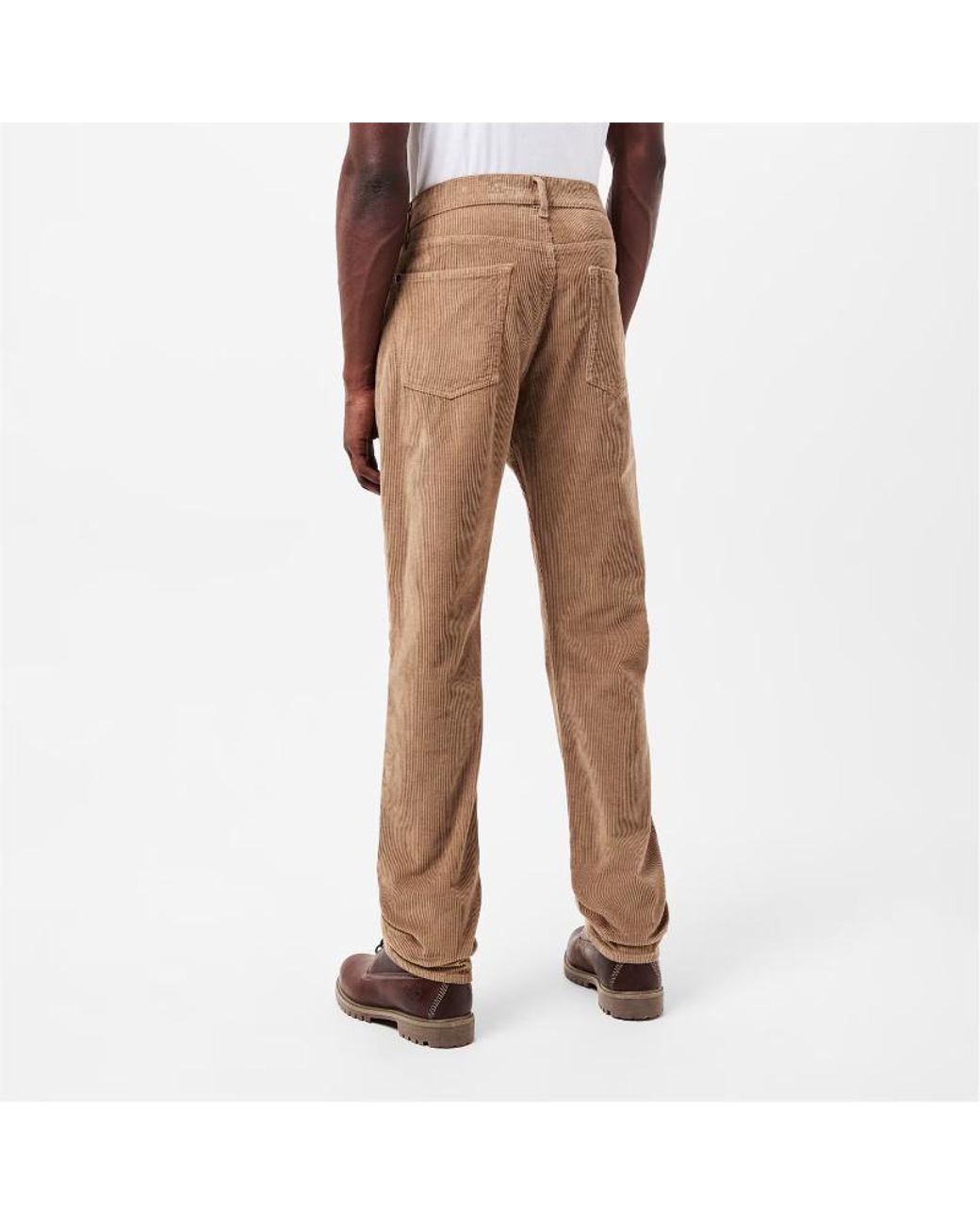7 For All Mankind Natural Corduroy Straight Leg Trousers for men