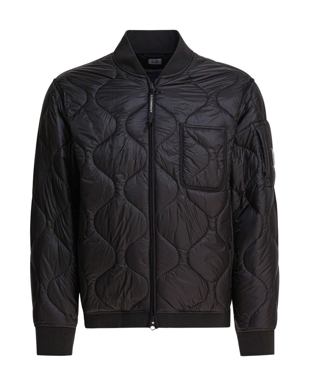 C P Company Black Quilted Medium Jacket for men