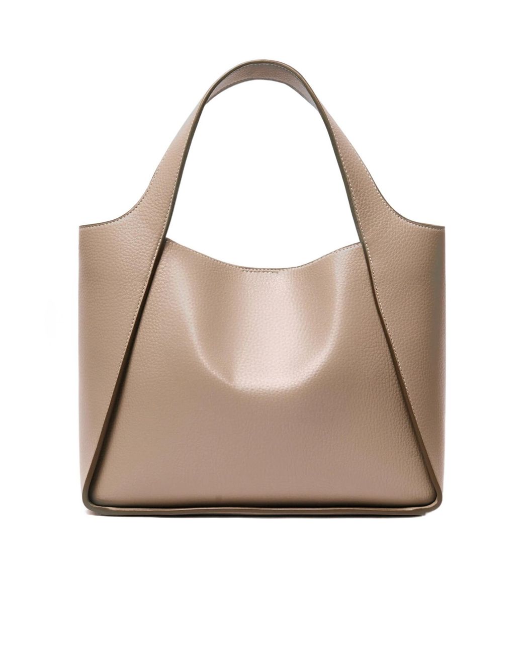Stella McCartney Natural Logo Detailed Top Handle Bag