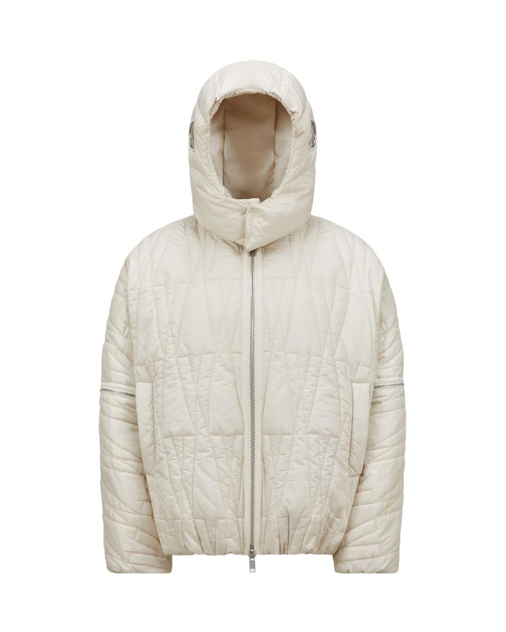 Moncler White Genius Hooded Convertible Down Jacket