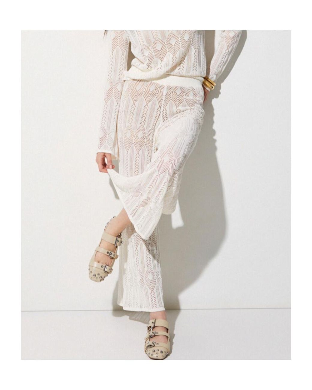 Liu Jo White Open-Work Trousers