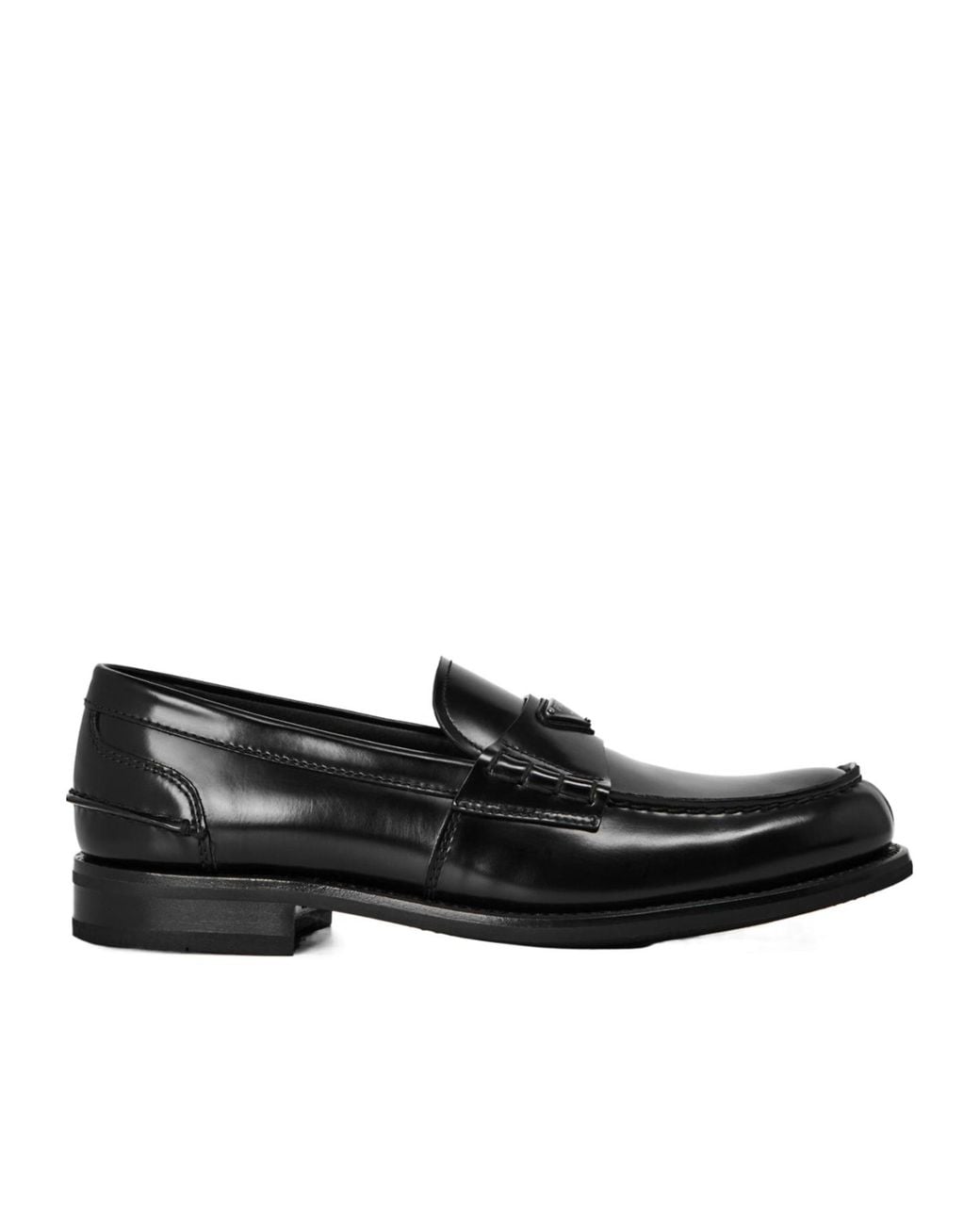 Prada Black Glossy Calfskin Loafers for men
