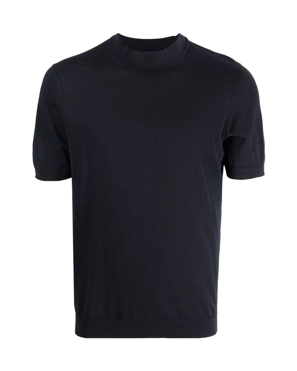 Drumohr Black Round Neck Short-Sleeved T-Shirt for men